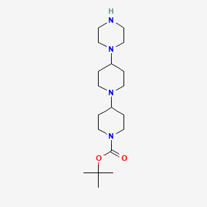 molecular formula C19H36N4O2 B13573329 Tert-butyl4-(piperazin-1-yl)-[1,4'-bipiperidine]-1'-carboxylate 