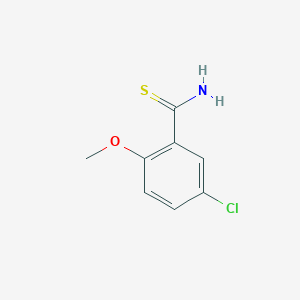 molecular formula C8H8ClNOS B13573343 5-Chloro-2-methoxybenzothioamide 