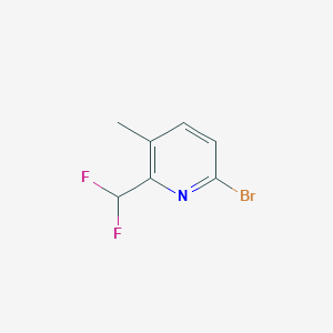 molecular formula C7H6BrF2N B13573349 6-Bromo-2-(difluoromethyl)-3-methylpyridine 