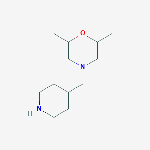 molecular formula C12H24N2O B1357335 2,6-Dimethyl-4-(piperidin-4-ylmethyl)morpholine 