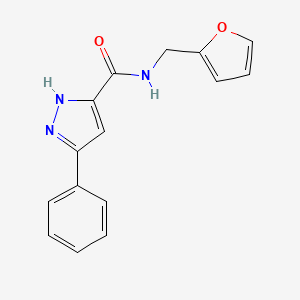 molecular formula C15H13N3O2 B13573385 N-(furan-2-ylmethyl)-5-phenyl-1H-pyrazole-3-carboxamide 