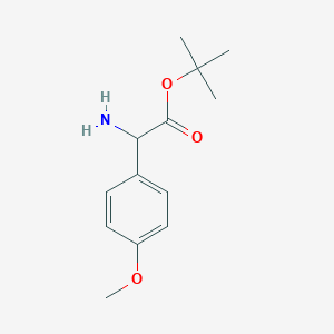molecular formula C13H19NO3 B13573397 Tert-butyl 2-amino-2-(4-methoxyphenyl)acetate CAS No. 199168-32-6