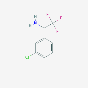 molecular formula C9H9ClF3N B13573410 1-(3-Chloro-4-methylphenyl)-2,2,2-trifluoroethan-1-amine CAS No. 886370-21-4