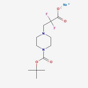 molecular formula C12H19F2N2NaO4 B13573414 Sodium3-{4-[(tert-butoxy)carbonyl]piperazin-1-yl}-2,2-difluoropropanoate 