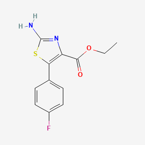 molecular formula C12H11FN2O2S B13573452 Ethyl 2-amino-5-(4-fluorophenyl)thiazole-4-carboxylate 