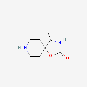 molecular formula C8H14N2O2 B13573464 4-Methyl-1-oxa-3,8-diazaspiro[4.5]decan-2-one 