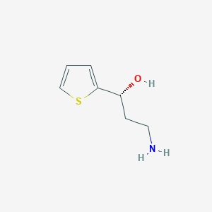 molecular formula C7H11NOS B13573466 (1r)-3-Amino-1-(thiophen-2-yl)propan-1-ol 