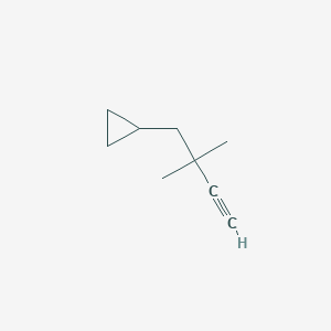 molecular formula C9H14 B13573467 (2,2-Dimethylbut-3-yn-1-yl)cyclopropane 