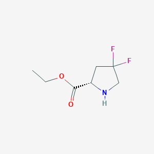 molecular formula C7H11F2NO2 B13573478 ethyl (2S)-4,4-difluoropyrrolidine-2-carboxylate 