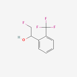 molecular formula C9H8F4O B13573540 2-Fluoro-1-[2-(trifluoromethyl)phenyl]ethan-1-ol 