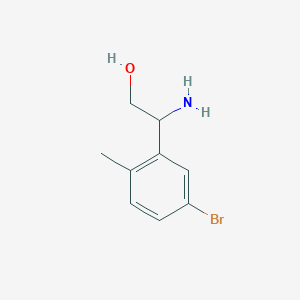 molecular formula C9H12BrNO B13573542 2-Amino-2-(5-bromo-2-methylphenyl)ethan-1-ol 