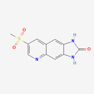 molecular formula C11H9N3O3S B13573559 7-methanesulfonyl-1H,2H,3H-imidazo[4,5-g]quinolin-2-one 