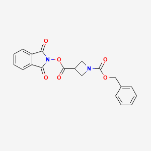 molecular formula C20H16N2O6 B13573567 1-Benzyl 3-(1,3-dioxoisoindolin-2-yl) azetidine-1,3-dicarboxylate 