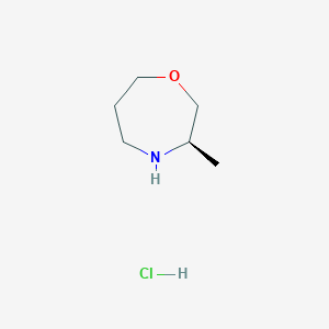 molecular formula C6H14ClNO B13573613 (3R)-3-methyl-1,4-oxazepanehydrochloride 