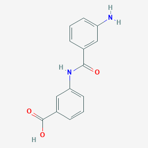 molecular formula C14H12N2O3 B13573620 3-{[(3-Aminophenyl)carbonyl]amino}benzoic acid 