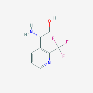 molecular formula C8H9F3N2O B13573659 (2S)-2-amino-2-[2-(trifluoromethyl)pyridin-3-yl]ethan-1-ol 