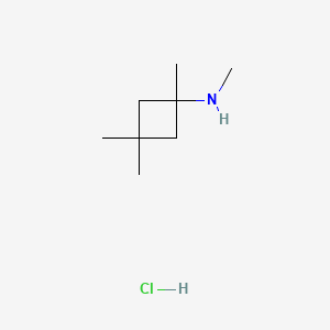 molecular formula C8H18ClN B13573685 N,1,3,3-tetramethylcyclobutan-1-aminehydrochloride 