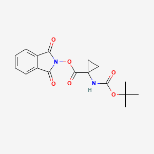 molecular formula C17H18N2O6 B13573740 1,3-dioxo-2,3-dihydro-1H-isoindol-2-yl 1-{[(tert-butoxy)carbonyl]amino}cyclopropane-1-carboxylate 