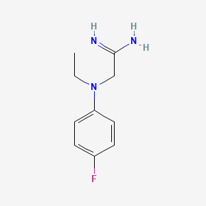 molecular formula C10H14FN3 B13573745 2-(Ethyl(4-fluorophenyl)amino)acetimidamide 