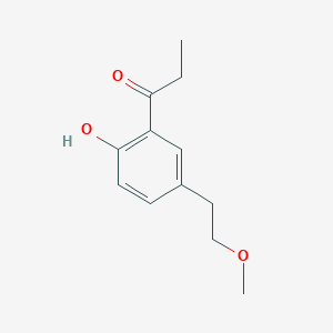molecular formula C12H16O3 B13573748 1-(2-Hydroxy-5-(2-methoxyethyl)phenyl)propan-1-one 