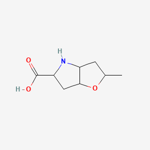 molecular formula C8H13NO3 B13573764 2-methyl-hexahydro-2H-furo[3,2-b]pyrrole-5-carboxylic acid 