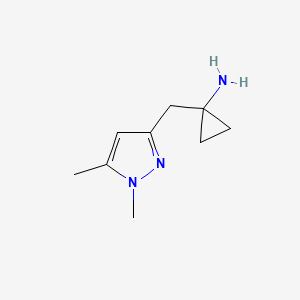 molecular formula C9H15N3 B13573768 1-[(1,5-Dimethyl-1H-pyrazol-3-yl)methyl]cyclopropanamine 
