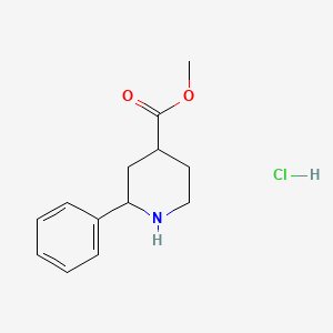 molecular formula C13H18ClNO2 B13573774 Methyl 2-phenylpiperidine-4-carboxylate hydrochloride 