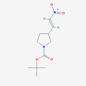 molecular formula C11H18N2O4 B13573776 tert-butyl3-[(E)-2-nitroethenyl]pyrrolidine-1-carboxylate 