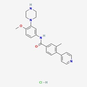 molecular formula C24H27ClN4O2 B13573806 N-[4-methoxy-3-(piperazin-1-yl)phenyl]-3-methyl-4-(pyridin-4-yl)benzamide hydrochloride 