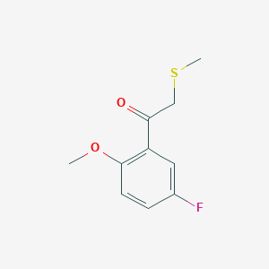 molecular formula C10H11FO2S B13573887 1-(5-Fluoro-2-methoxyphenyl)-2-(methylthio)ethan-1-one 