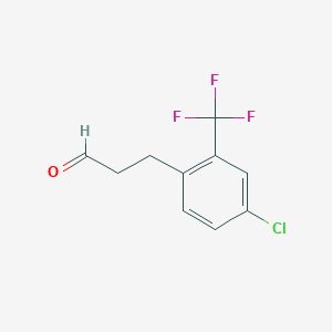 molecular formula C10H8ClF3O B13573896 3-(4'-Chloro-2'-(trifluoromethyl)phenyl)propionaldehyde CAS No. 1057670-85-5