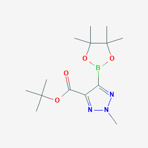 molecular formula C14H24BN3O4 B13573936 tert-butyl 2-methyl-5-(4,4,5,5-tetramethyl-1,3,2-dioxaborolan-2-yl)-2H-1,2,3-triazole-4-carboxylate 