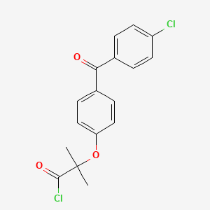 molecular formula C17H14Cl2O3 B1357396 2-[4-(4-Chlorobenzoyl)phenoxy]-2-methylpropanoyl chloride CAS No. 65178-90-7