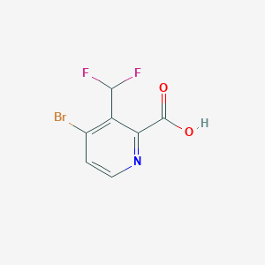 molecular formula C7H4BrF2NO2 B13573960 4-Bromo-3-(difluoromethyl)picolinic acid 
