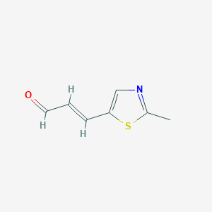 molecular formula C7H7NOS B13573977 3-(2-Methylthiazol-5-yl)acrylaldehyde 