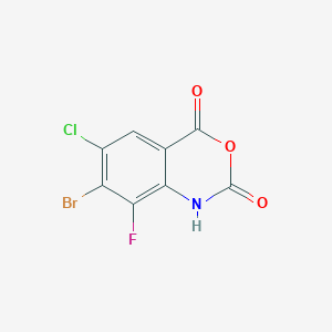 molecular formula C8H2BrClFNO3 B13573995 7-Bromo-6-chloro-8-fluoro-2,4-dihydro-1H-3,1-benzoxazine-2,4-dione 