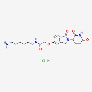 molecular formula C21H29ClN4O5 B13574018 N-(6-aminohexyl)-2-{[2-(2,6-dioxopiperidin-3-yl)-1-oxo-2,3-dihydro-1H-isoindol-5-yl]oxy}acetamidehydrochloride 