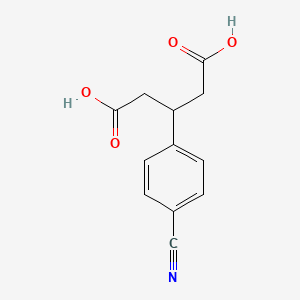 molecular formula C12H11NO4 B13574022 3-(4-Cyanophenyl)pentanedioic acid 