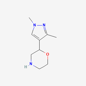 molecular formula C9H15N3O B13574059 2-(1,3-dimethyl-1H-pyrazol-4-yl)morpholine 
