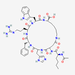 molecular formula C50H68N14O10 B13574074 Ac-Nle-DL-Asp(1)-DL-His-D-Phe-Arg-Trp-Lys(1)-OH 