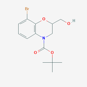 molecular formula C14H18BrNO4 B13574144 tert-Butyl 8-bromo-2-(hydroxymethyl)-2H-benzo[b][1,4]oxazine-4(3H)carboxylate 