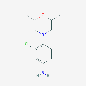 molecular formula C12H17ClN2O B1357415 3-Chloro-4-(2,6-dimethyl-4-morpholinyl)aniline CAS No. 915923-04-5