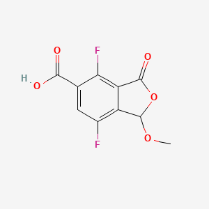 molecular formula C10H6F2O5 B13574216 4,7-Difluoro-1-methoxy-3-oxo-1,3-dihydro-2-benzofuran-5-carboxylic acid 