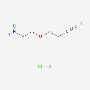 molecular formula C6H12ClNO B13574230 2-(But-3-yn-1-yloxy)ethan-1-aminehydrochloride CAS No. 2803861-10-9