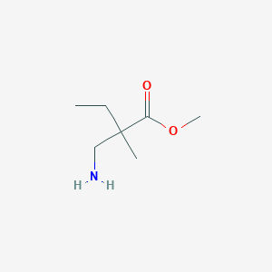 molecular formula C7H15NO2 B13574238 Methyl 2-(aminomethyl)-2-methylbutanoate 