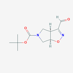 molecular formula C11H16N2O4 B13574240 rac-tert-butyl(3aR,6aS)-3-formyl-3aH,4H,5H,6H,6aH-pyrrolo[3,4-d][1,2]oxazole-5-carboxylate 
