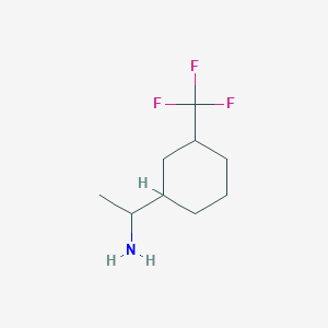 molecular formula C9H16F3N B13574324 1-(3-(Trifluoromethyl)cyclohexyl)ethan-1-amine 