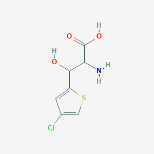 molecular formula C7H8ClNO3S B13574340 2-Amino-3-(4-chlorothiophen-2-yl)-3-hydroxypropanoic acid 