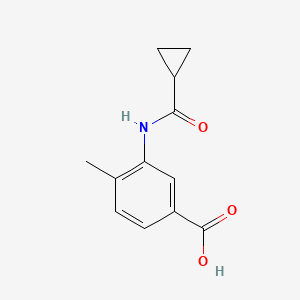 molecular formula C12H13NO3 B1357435 3-[(Cyclopropylcarbonyl)amino]-4-methylbenzoic acid CAS No. 915923-66-9