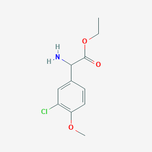 molecular formula C11H14ClNO3 B13574374 Ethyl 2-amino-2-(3-chloro-4-methoxyphenyl)acetate 
